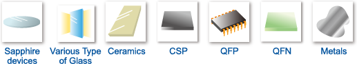 Sapphire devices/Various Type of Glass/Ceramics/CSP/QFP/QFN/Metal materials