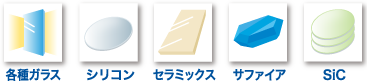 各種ガラス/シリコン/セラミックス/サファイア/SiC